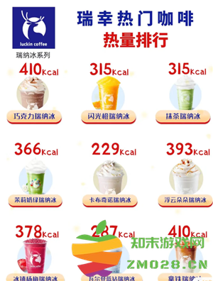 瑞幸咖啡热量表 瑞幸咖啡热量排行榜