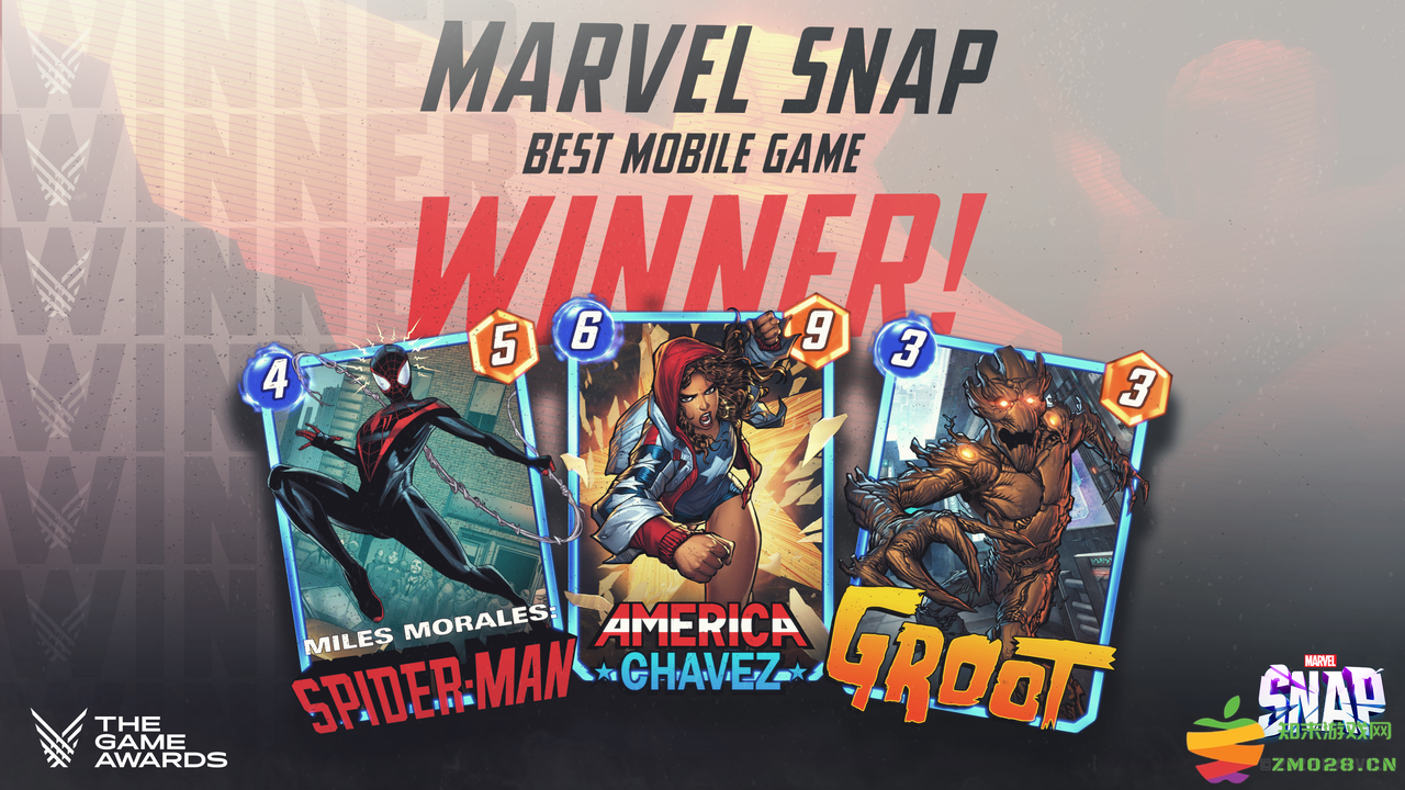 朝夕光年海外发行手游Marvel Snap获得TGA2022年度最佳手游奖：你是否体验过这场精彩绝伦的卡牌游戏盛宴？