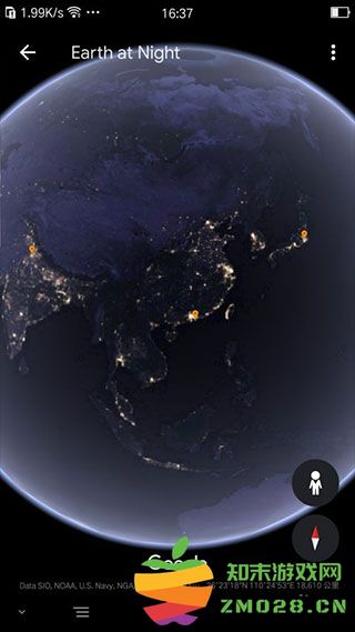手机谷歌地球的夜景模式教程